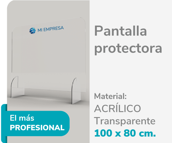 Picture of Pantalla Protectora Acrílico 3mm 100x80 | Impresión de logo